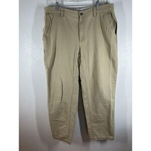 Columbia Pants Mens 38x32 Khaki Cotton Outdoor Hiking Elastic Hem AM8431